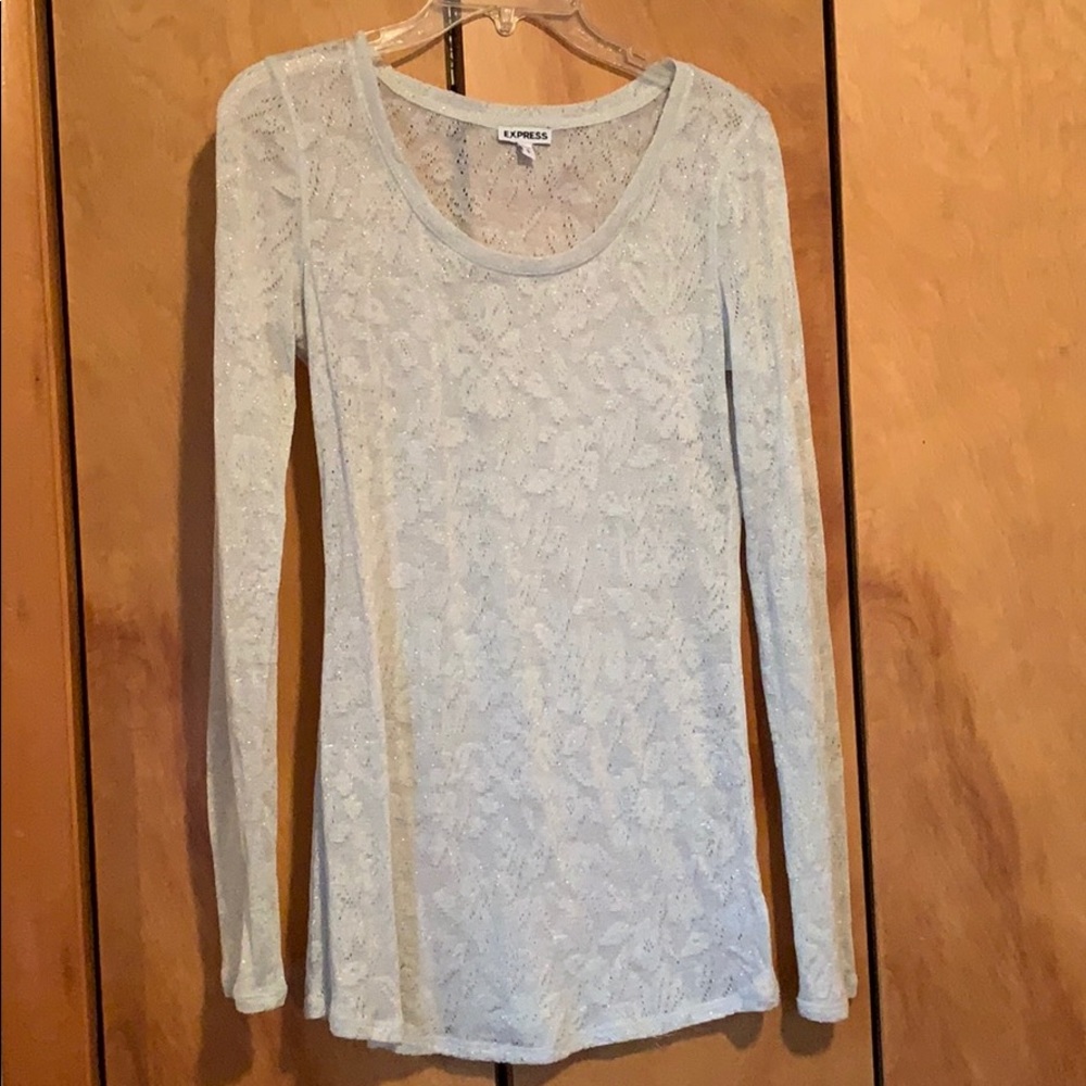 Long sleeved sparkly shirt from Express
